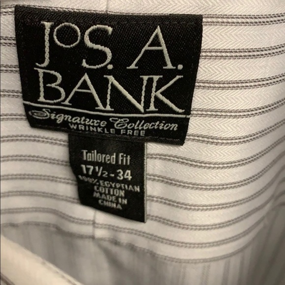 Jos. A Banks White & Gray Stripe Shirt - Picture 2 of 2